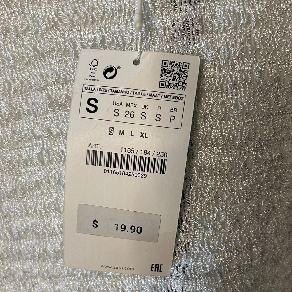 Zara Cream Textured Short Sleeve Tee - Picture 4 of 10